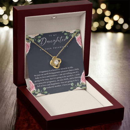 Pregnancy Gift For Daughter Baby Shower Gift Mom To Be Gift Pregnant Daughter Gift From Mom New Mom Expecting Mom Gift Expe Love Knot Necklace
