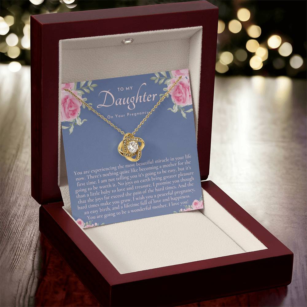 Pregnancy Gift For Daughter Baby Shower Gift Mom To Be Gift Expecting Mom Gift Pregnant Daughter Gift From Mom Love Knot Necklace