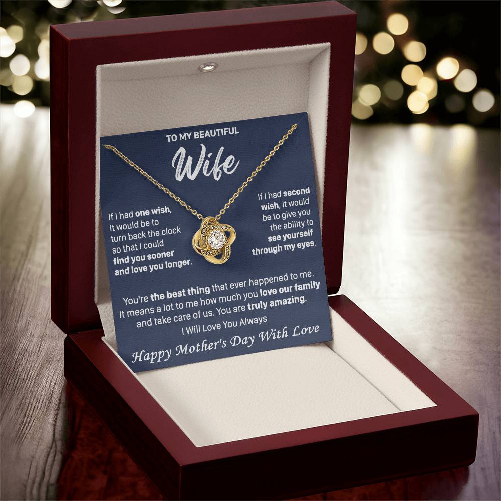 Gift For Wife 2 Wish Amazing Happy Love Knot Necklace Love Knot Necklace