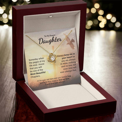 My Daughter - Always Keep Me In Your Love Knot Necklace