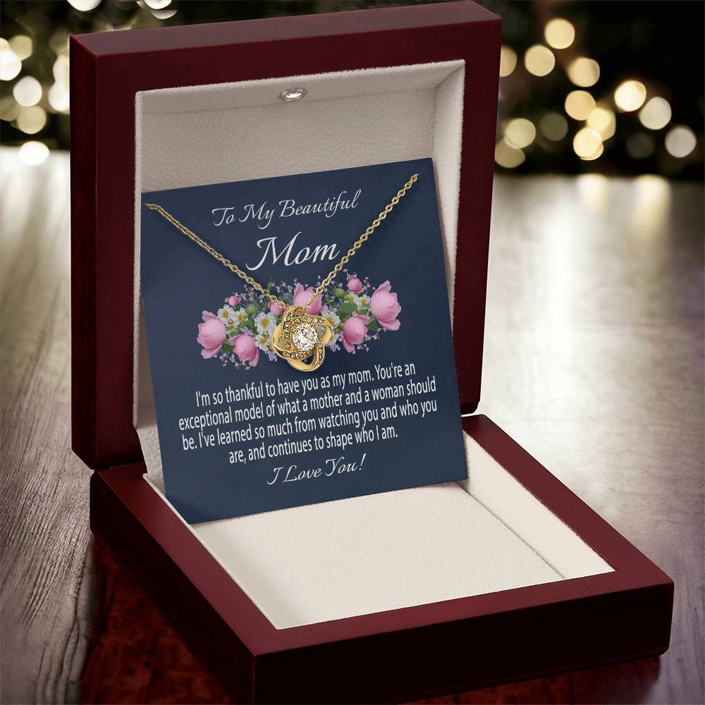 Mothers Day Gift From Daughter Mother's Day Necklace To My Beautiful Mom Necklace Mom Gift From Son Mom Necklace 3 Love Knot Necklace