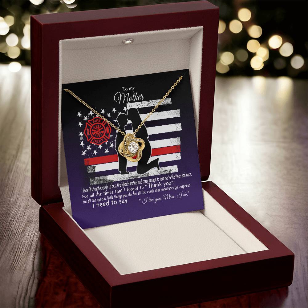 Gift For Firefighter's Mom - Love Knot Necklace Love Knot Necklace