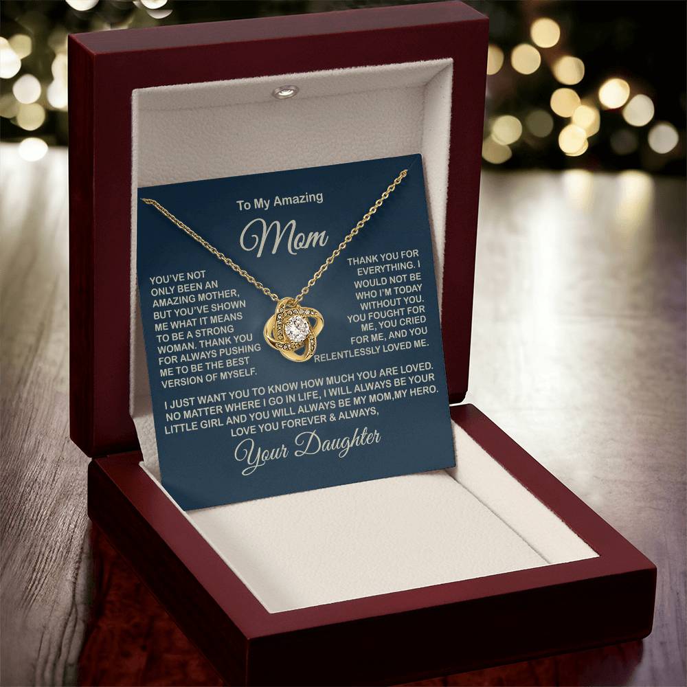 To My Amazing Mom Necklace Gift For Mom From Daughter Sentimental Gift Mother's Day Gift Love Knot Necklace