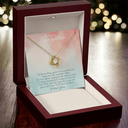 A Gift For A Daughter Love Knot Necklace - My Darling Daughter. Love Knot Necklace