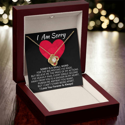 Premium I Am Sorry Gift for Your Love Knot Necklace