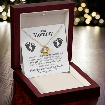 Mom Gift From Baby Gift For New Moms After Birth Birthday Gift From Baby To Mom Gift For Mom From Baby Boy Or Baby Girl Love Knot Necklace