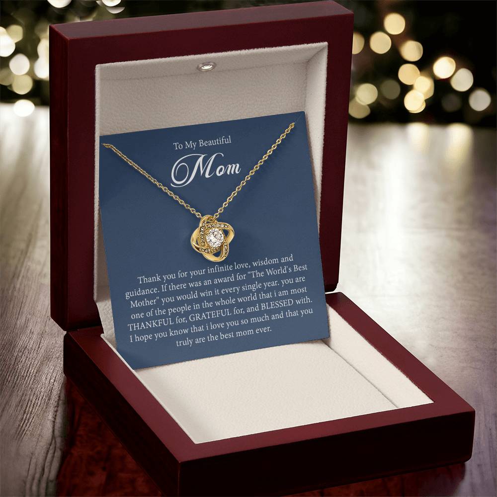 To My Beautiful Mom - Necklace - Love Knot Love Knot Necklace
