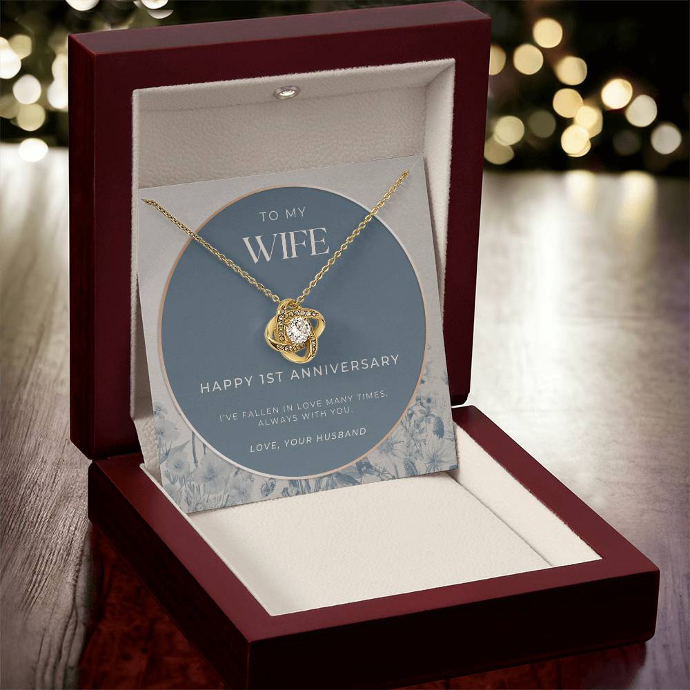 1 Year Anniversary Gift For Wife  1 Year Anniversary Gifts  1 Year Wedding Anniversary Gift Ideas  1St Wedding Anniversary Gift F(2) Love Knot Necklace