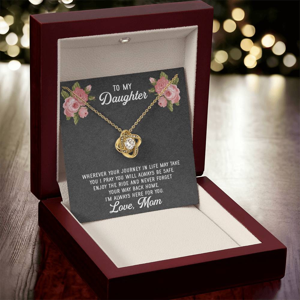 To My Daughter Necklace Gift From Mom Mothers Day Gift For Daughter From Mother Sentimental Jewelry Gifts For Daughter Fr Love Knot Necklace