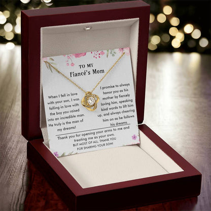 To My Fiancé's Mom - Luxury Gift For Mother's Day Love Knot Necklace