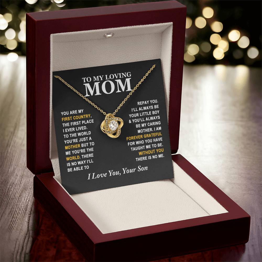 Mom - Forever Grateful - Ne Love Knot Necklace