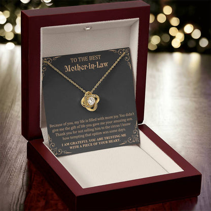 Gift For Mother-In-Law More Joy 1 Love Knot Love Knot Necklace