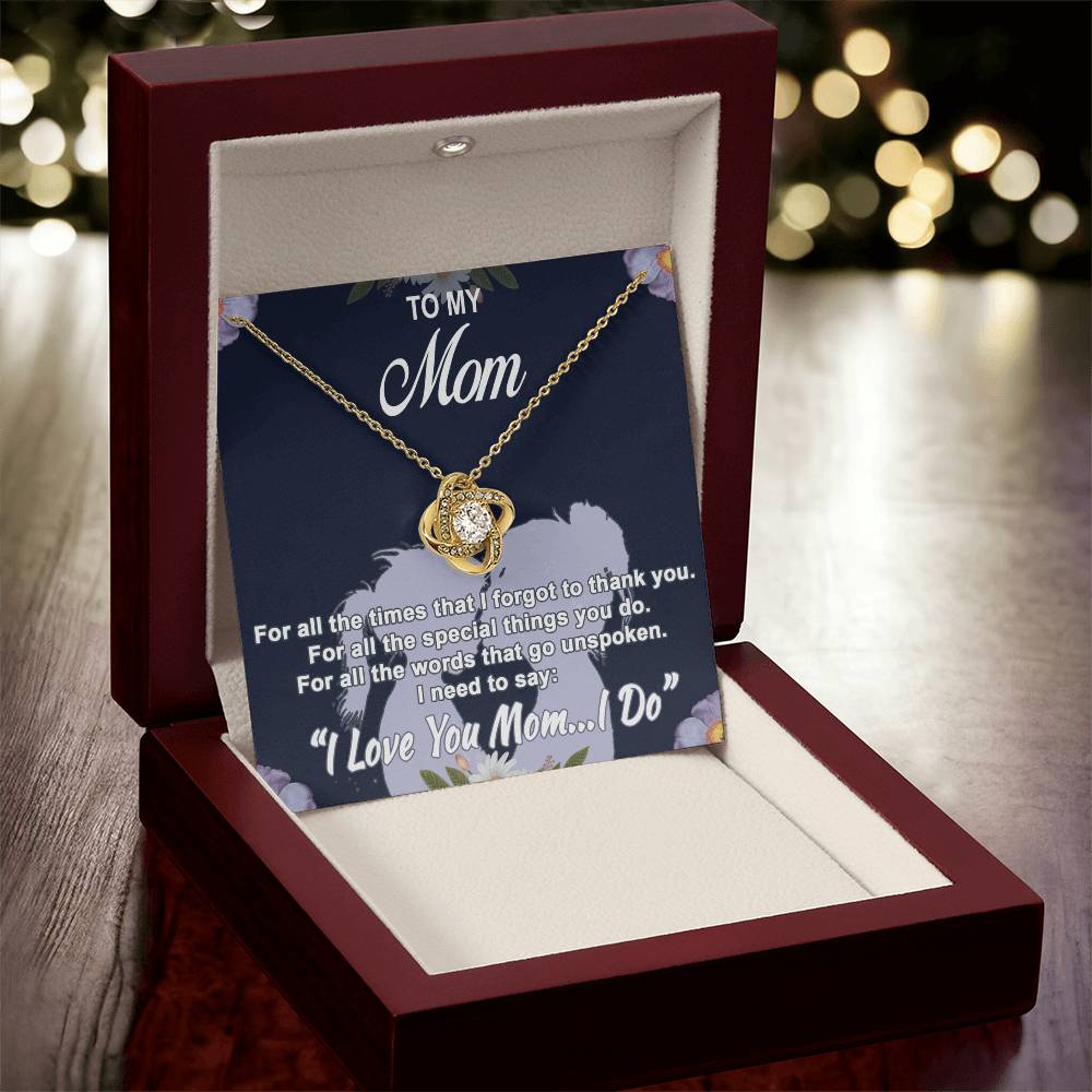 To My Mom For All The Times High-Quality Necklace With A Special Message Card Love Knot Necklace