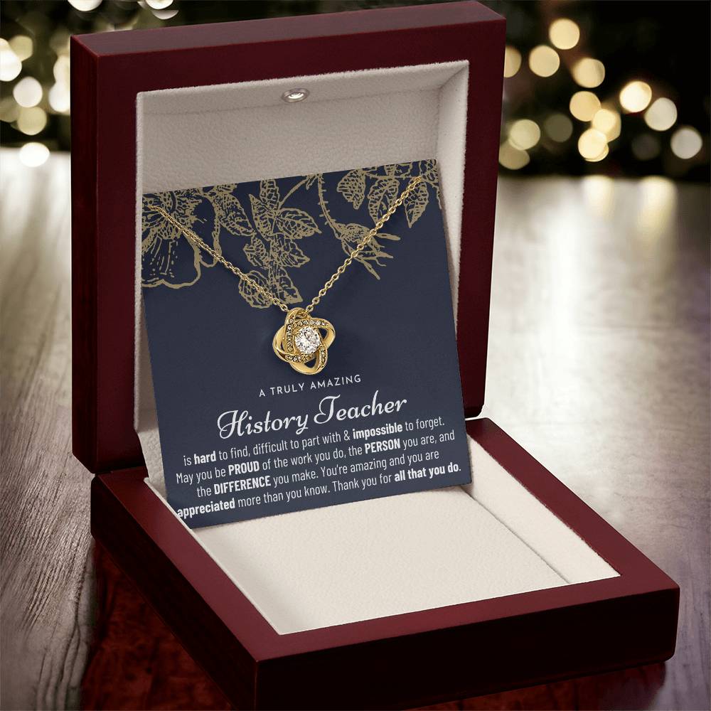 Gift For History Teacher History Teacher Gift History Teacher Appreciation Gift Love Knot Necklace