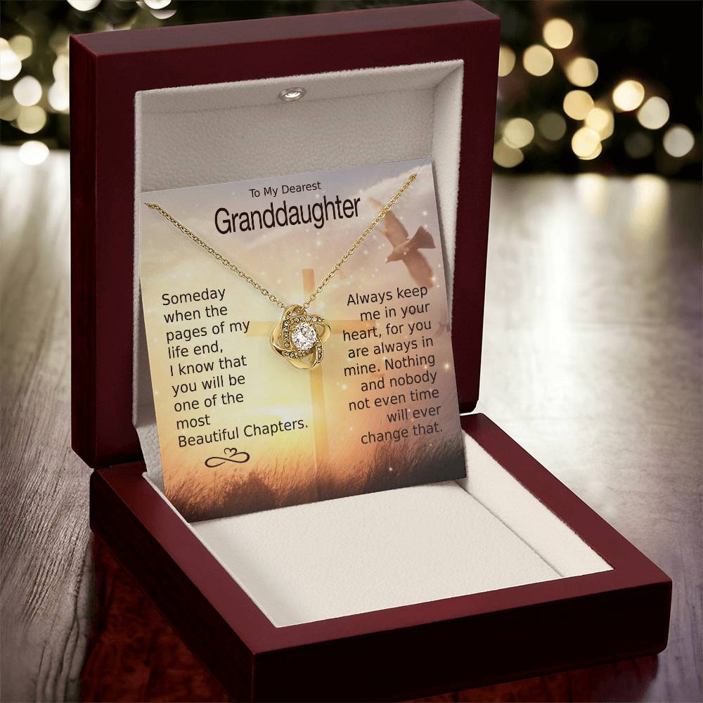 Granddaughter Most Beautiful Chapters Love Knot Necklace Love Knot Necklace