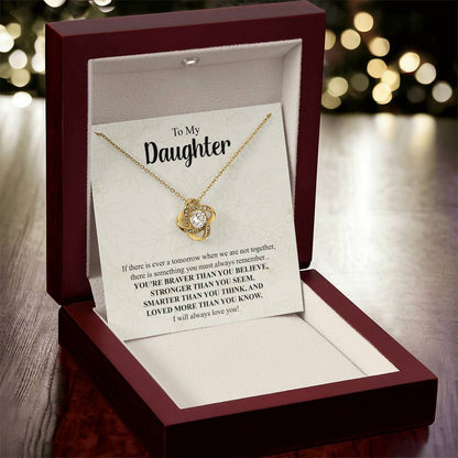 To My Daughter Necklace Gift From Mom Mothers Day Gift For Daughter From Mother Sentimental Jewelry Gifts For Daughter From Mom 4 Love Knot Necklace