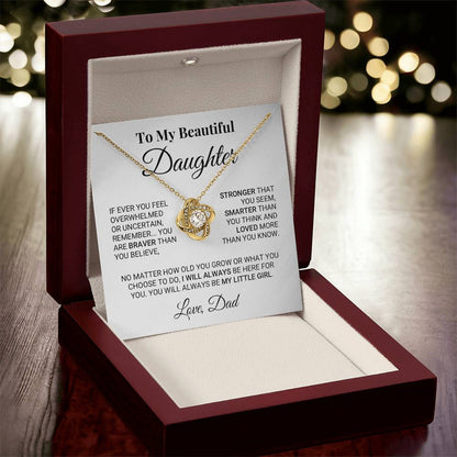 My Little Girl Daughter Love Knot Necklace