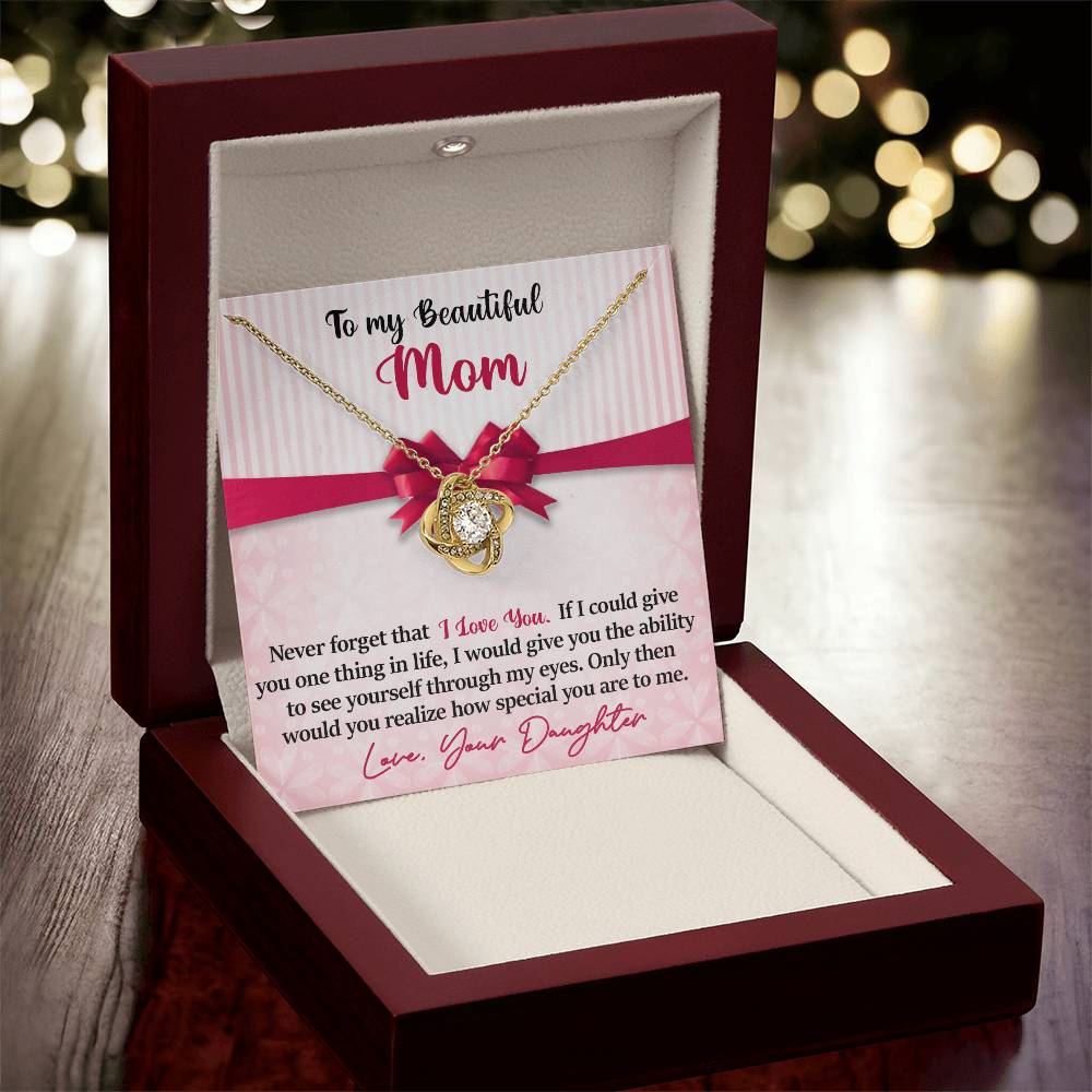 Mom - I Love You Love Knot Necklace