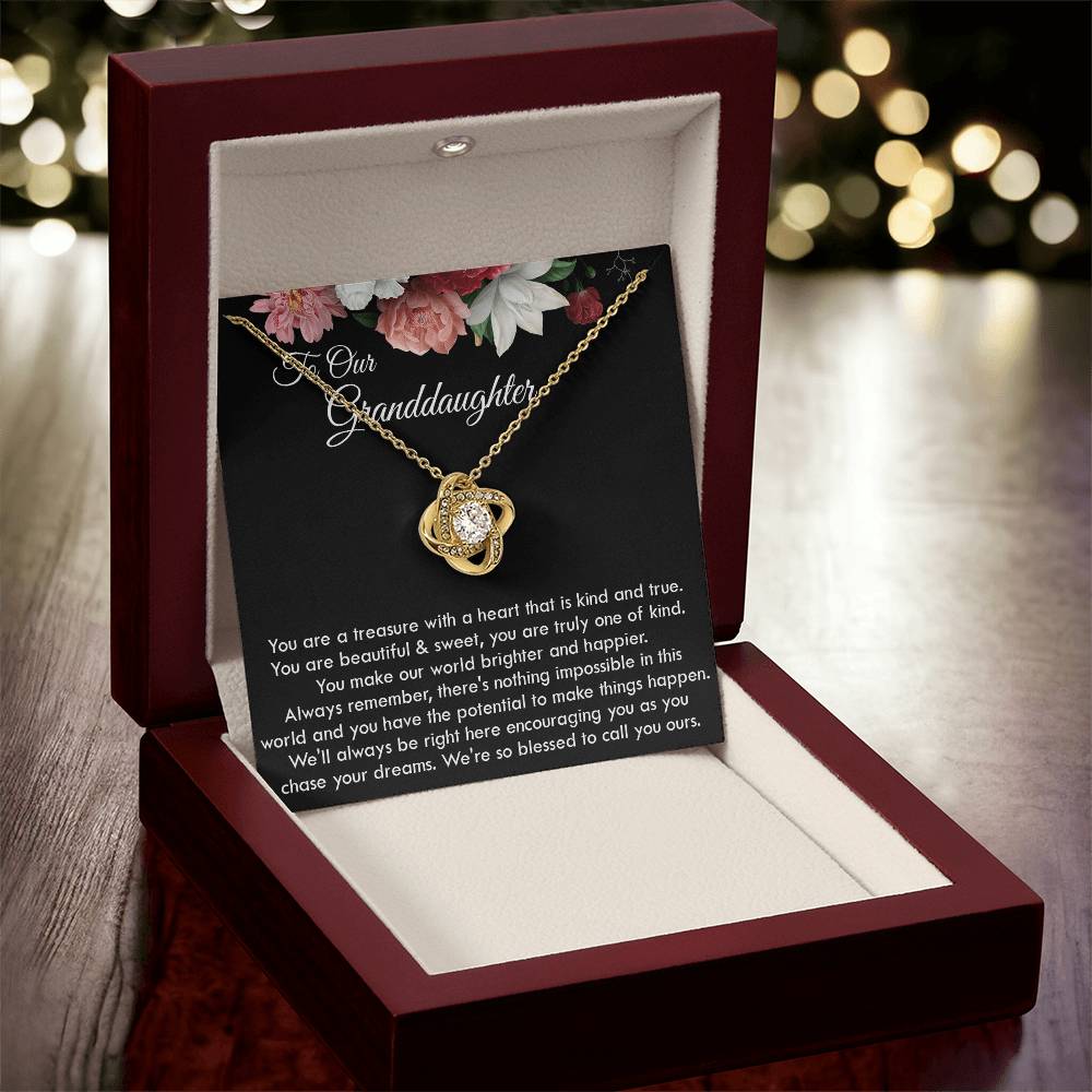 To Our Granddaughter Necklace Gift For Granddaughter On Graduation Birthday Christmas Gift Granddaughter Ne Love Knot Necklace