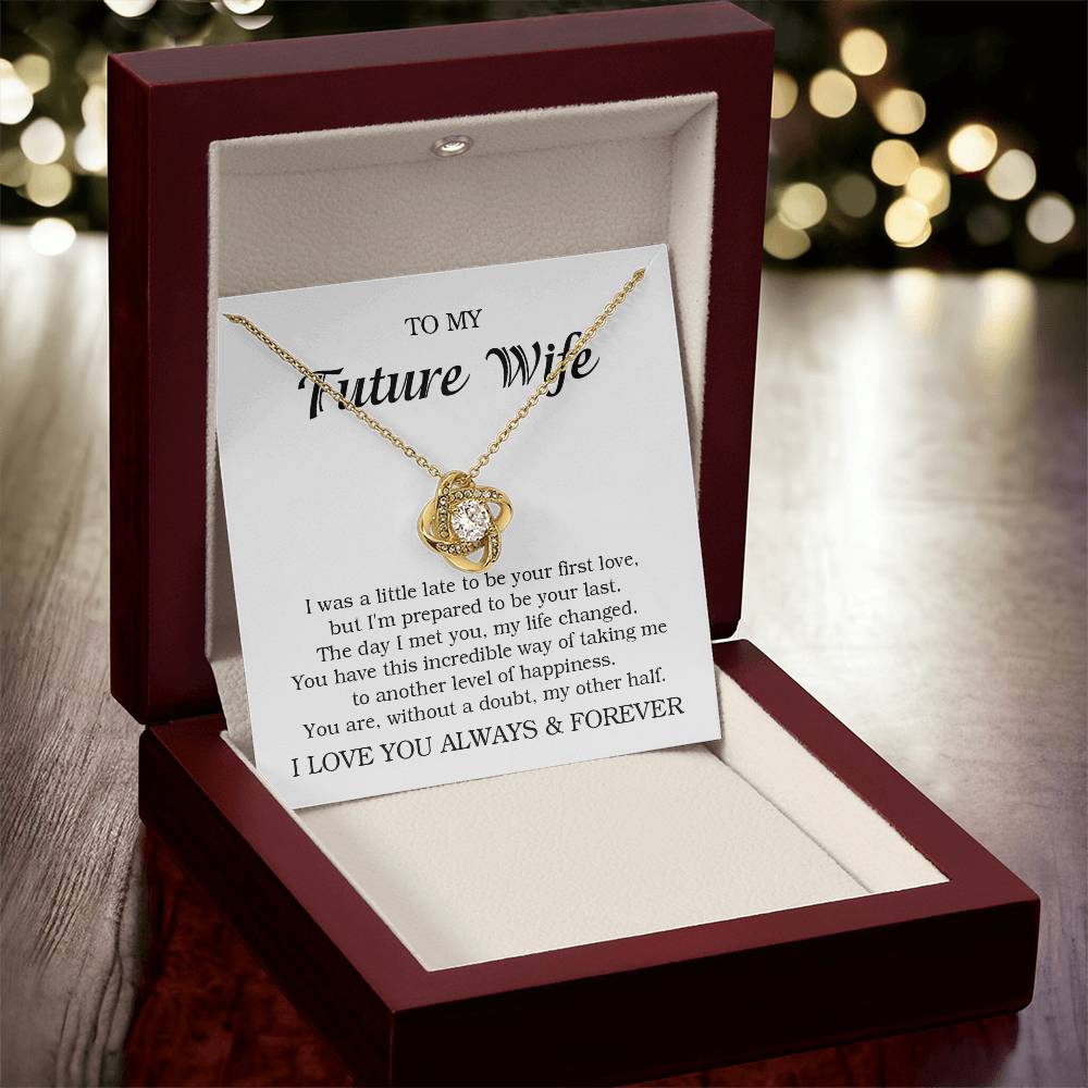 To My Future Wife Necklace Gift For Her Wife To Be Engagement Girlfriend  Love Knot Necklace