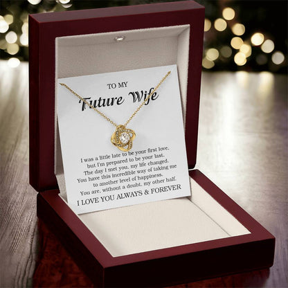 To My Future Wife Necklace Gift For Her Wife To Be Engagement Girlfriend  Love Knot Necklace