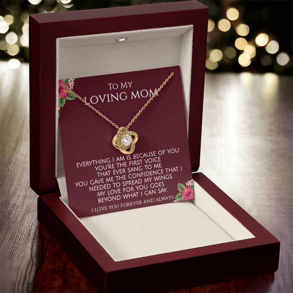 To My Loving Mom Necklace Love Knot Necklace