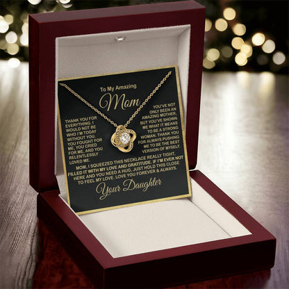 Gift For Amazing Mom Gift For Mom From Daughter 1 Love Knot Necklace