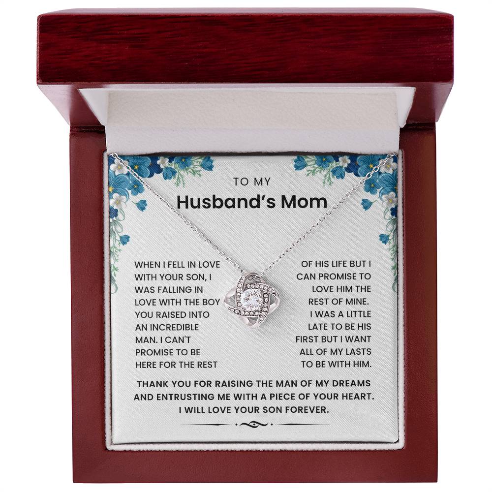 To My Husband's Mom - All My Lasts To Be With Him Love Knot Necklace