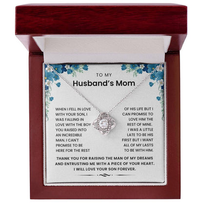 To My Husband's Mom - All My Lasts To Be With Him Love Knot Necklace