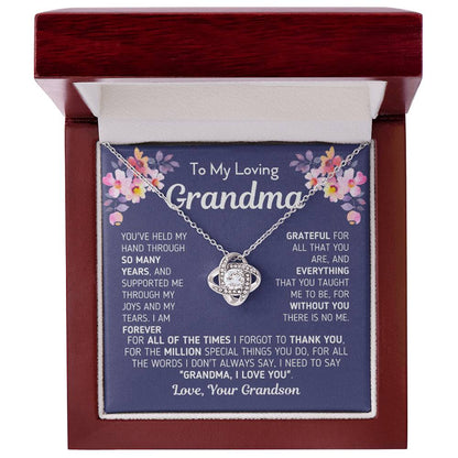 Gift For Grandma From Grandson Without You There Is No Me Knot Necklace Love Knot Necklace