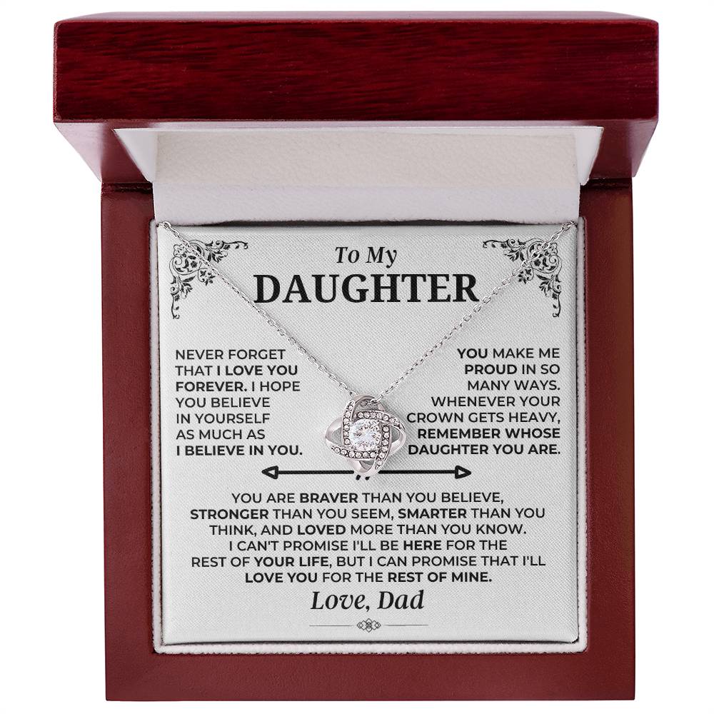 To My Daughter - Love Dad - Beautiful Gift Set - Love Knot Necklace