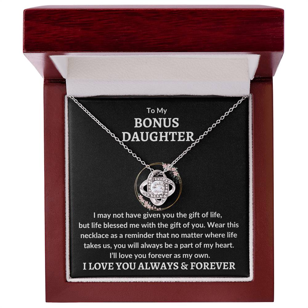 To Bonus Daughter Necklace - Love You As My Own Love Knot Necklace
