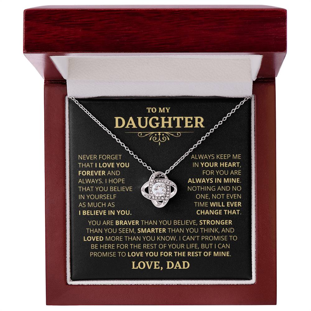 Gift For Daughter From Dad Loved More Than You Know Necklace Love Knot Necklace