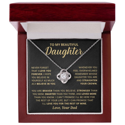 Gift For Daughter - Never Forget That I Love You Forever - Love Knot Necklace
