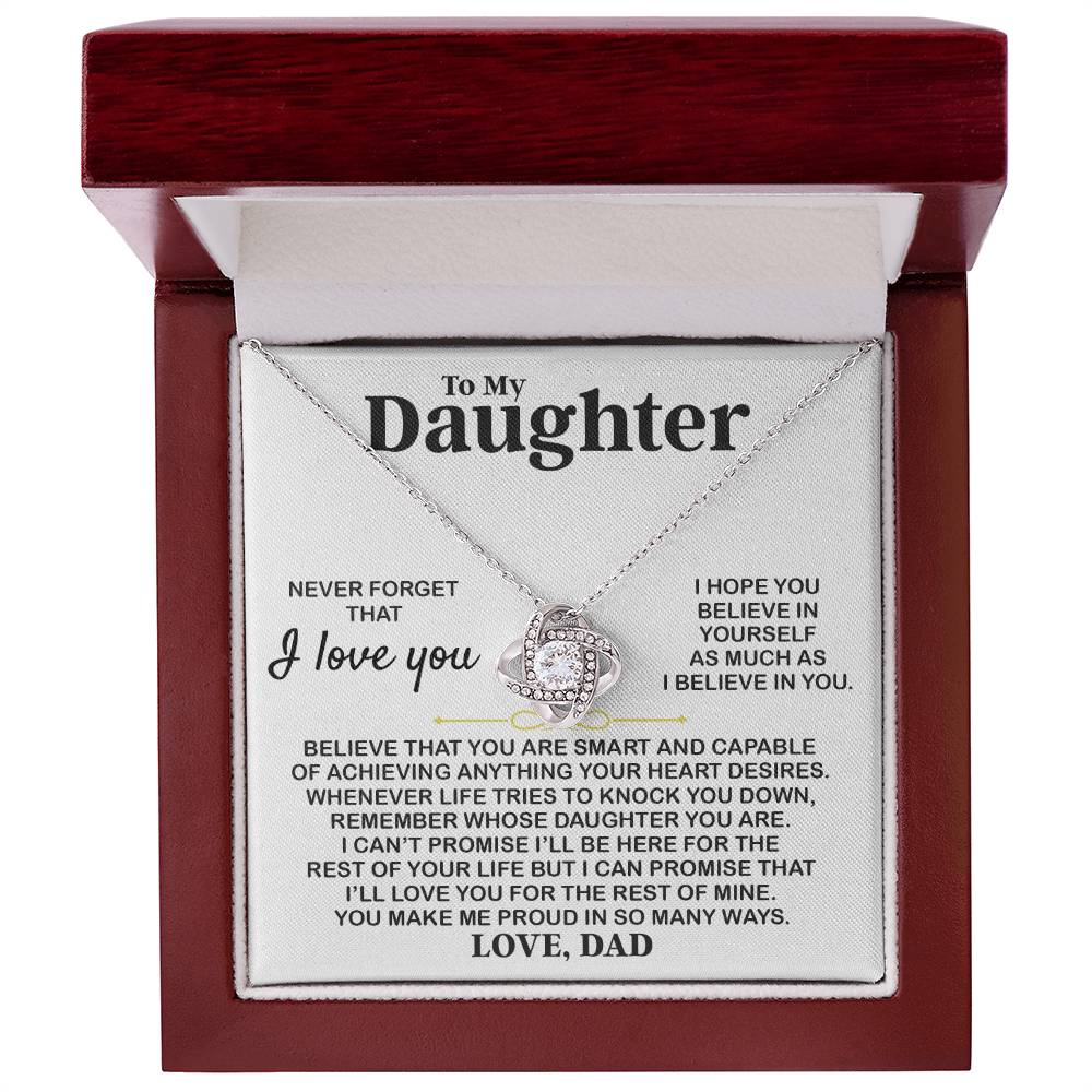 To My Daughter, I Hope You, Gift For Daughter From Dad, Love Knot Necklace Love Knot Necklace