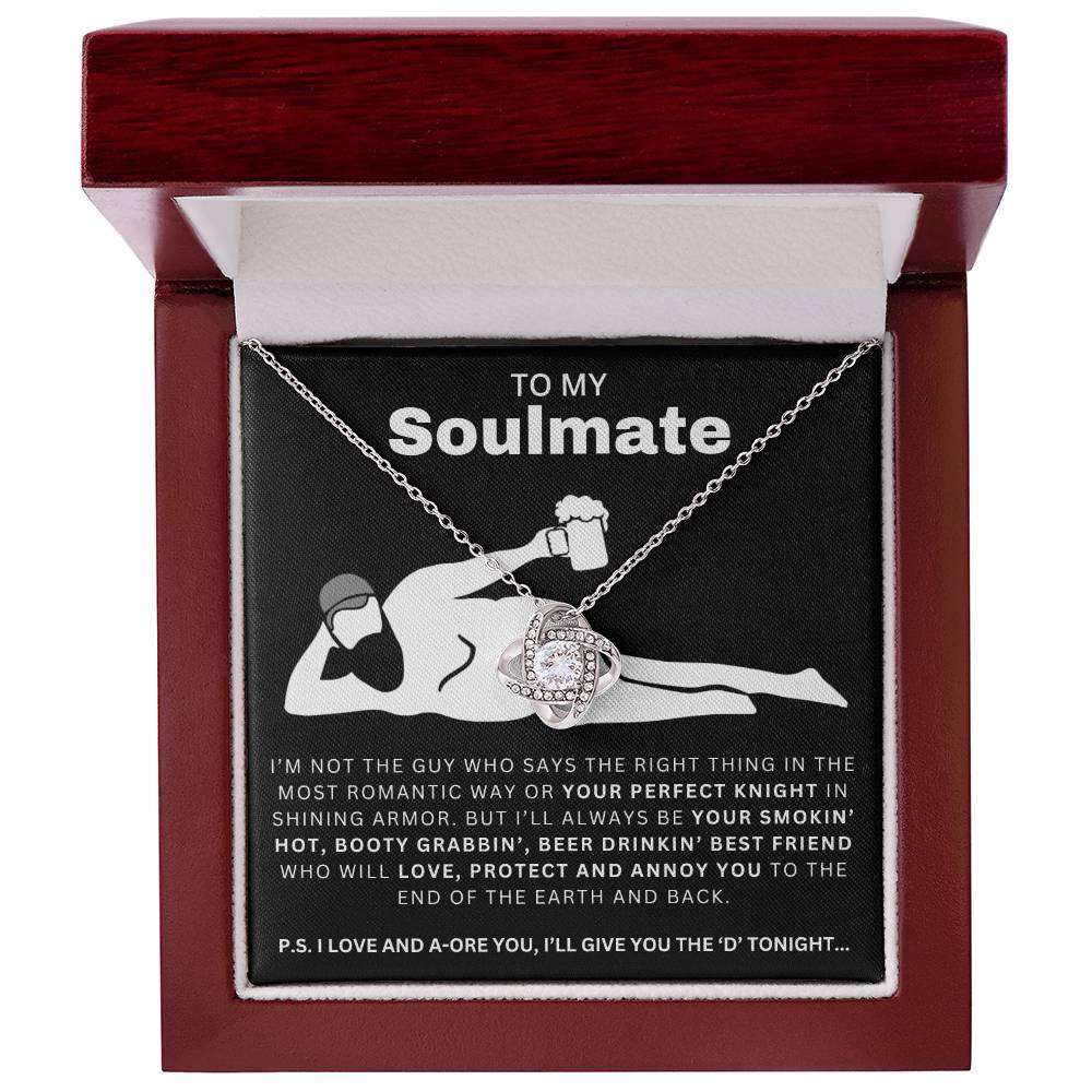 To My Soulmate Your Perfect Knight Necklace Love Knot Necklace