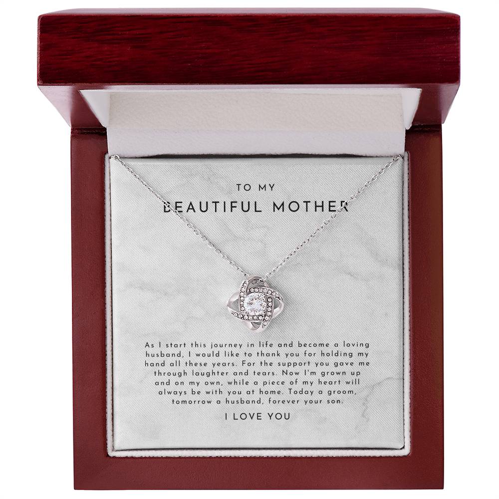 Mother Of Groom Necklace, Mother Of Groom Gifts, Mom Wedding Gift, Groom Gift For Mom, Groom To Mom Gift, Wedding Gifts, Mom Wedding Gift Love Knot Necklace