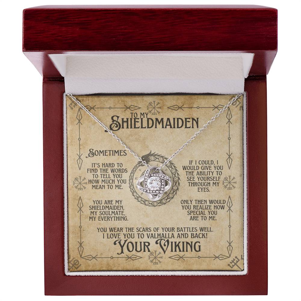 To My Shieldmaiden Viking Soulmate - Love Knot Necklace Love Knot Necklace