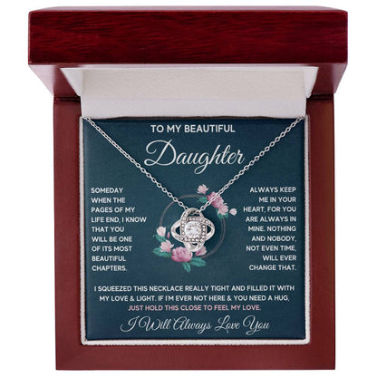 Gift For Daughter - Always Keep Me In Your Heart - Love Knot Necklace