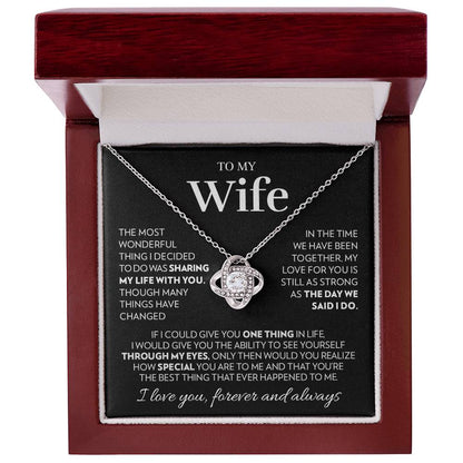 To My Wife - Together - Love Knot Necklace Love Knot Necklace