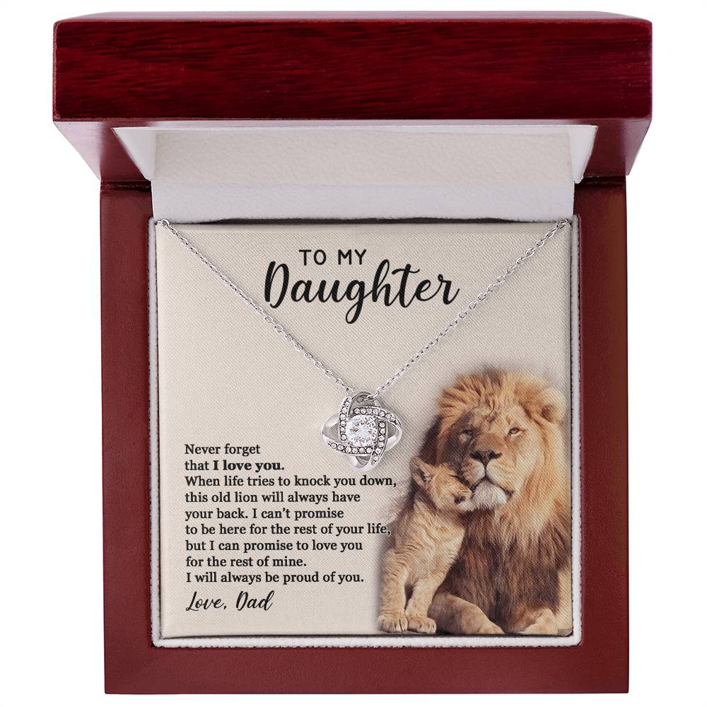 To My Daughter - Always proud of you - Love Knot Necklace