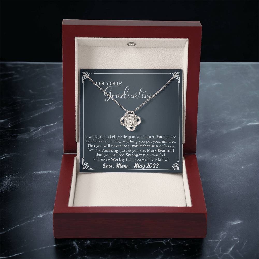 Graduation Gift For Her Phd Graduation Gift For Daughter High School Graduation Gift Doctorate Masters Degree Class O Love Knot Necklace