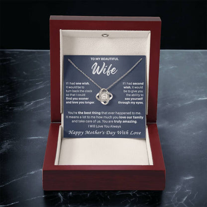 Gift For Wife 2 Wish Amazing Happy Love Knot Necklace Love Knot Necklace