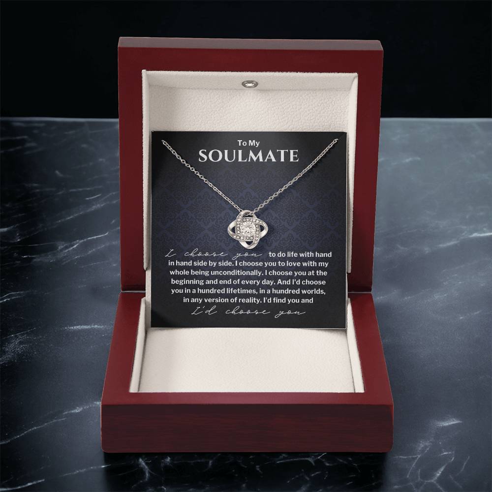 Soulmate - I Choose  Love Knot Necklace