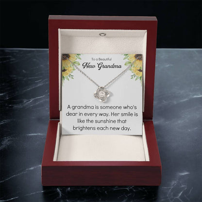 Grandma 2022 Promoted To Grandma Mothers Day Idea For New Grandma Gift Grandma To Be Gift For Grandma Reveal Pregnancy Baby Announcement Love Knot Necklace