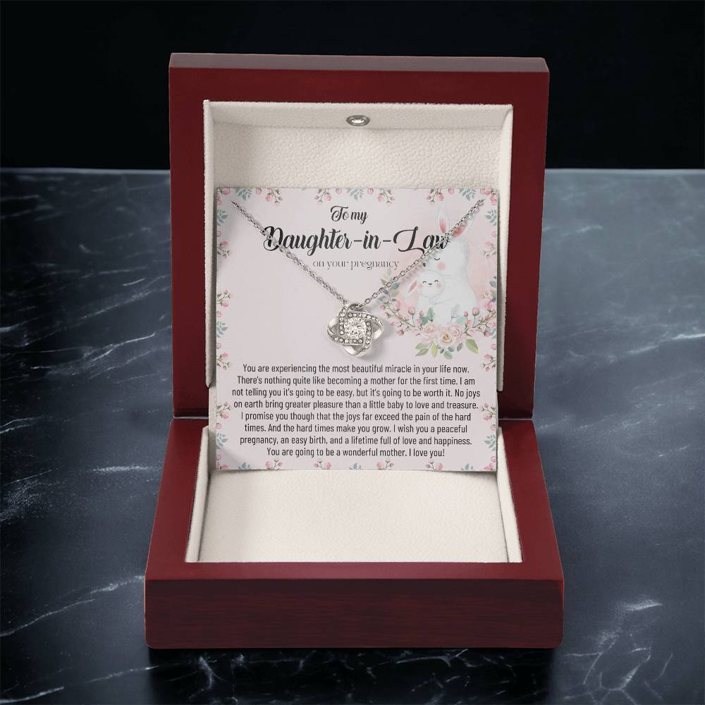 Pregnancy Gift For Daughter-In-Law Mom To Be Gift Expecting Mom Gift Pregnant Daughter In Law Gift From Mother-In-Law Postpartum Gift Love Knot Necklace