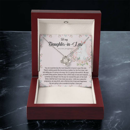 Pregnancy Gift For Daughter-In-Law Mom To Be Gift Expecting Mom Gift Pregnant Daughter In Law Gift From Mother-In-Law Postpartum Gift Love Knot Necklace