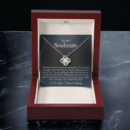 To My Soulmate Necklace Gift For Girlfriend From Boyfriend Girlfriend Birthday Anniversary Gift Love Knot Necklace