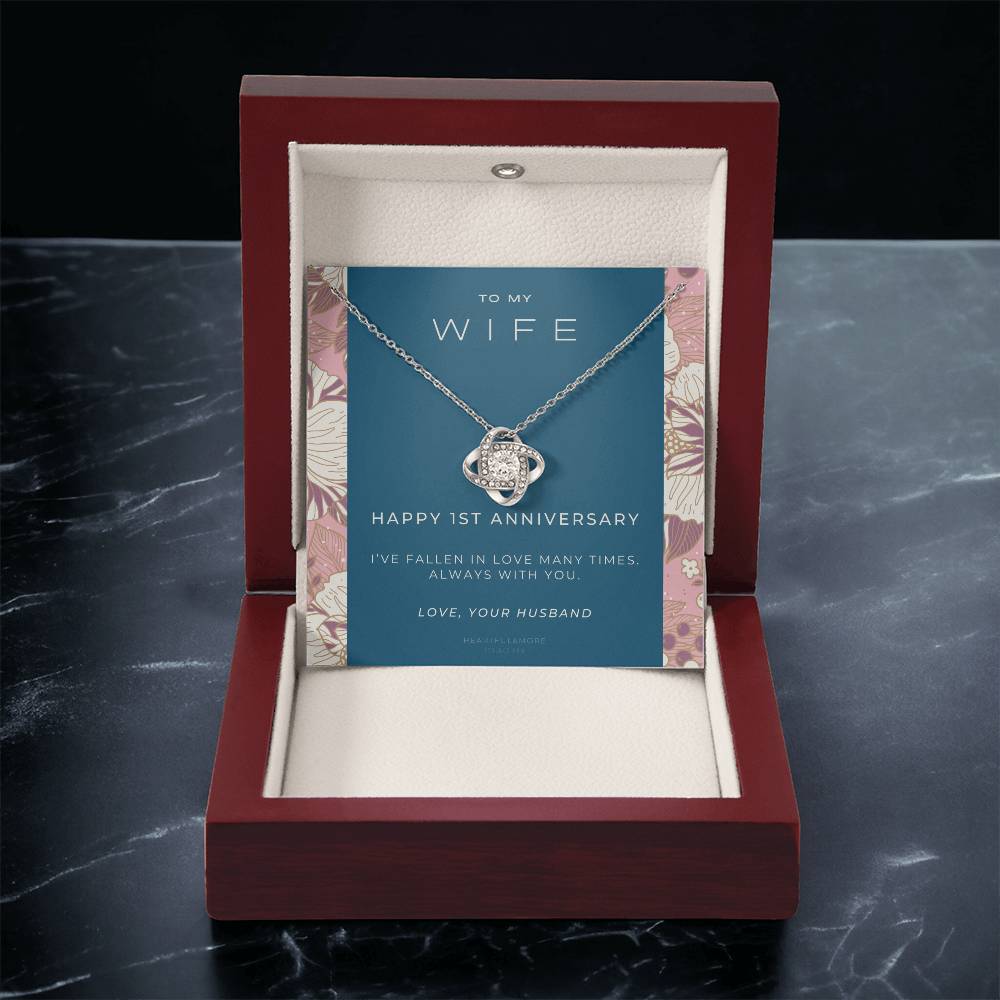 1 Year Anniversary Gift For Wife  1 Year Anniversary Gifts  1 Year Wedding Anniversary Gift Ideas  1St Wedding Anniversary Gift F(8) Love Knot Necklace