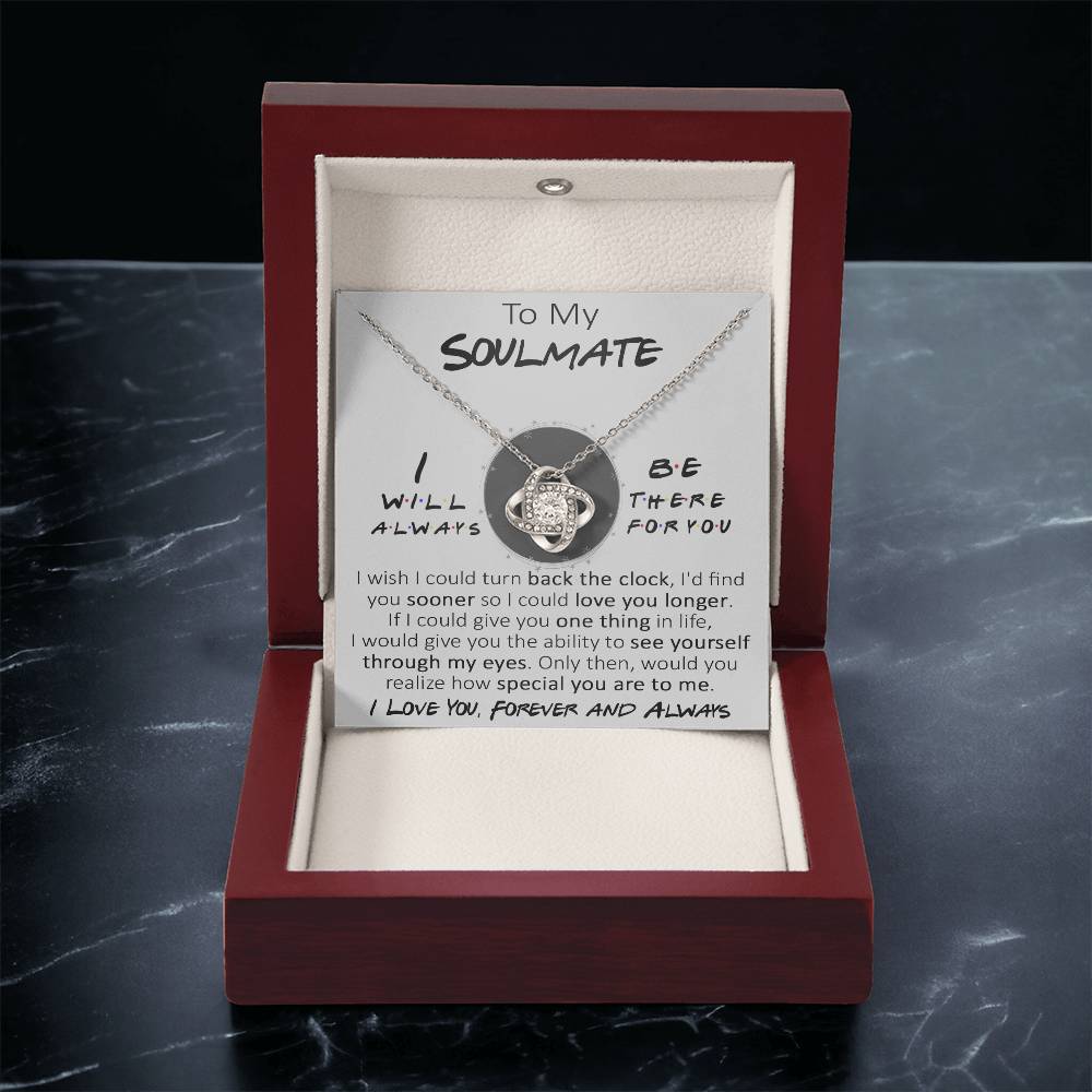 To My Soulmate Necklace Gift For Girlfriendwife Romantic Gift For Her Birthday Christmas Jewelry Romantic Love Knot Necklace